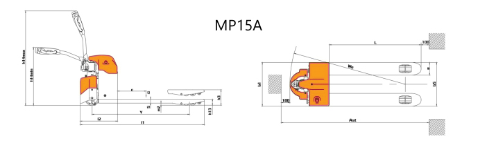 Semi electric pallet truck MP15A